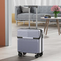 18 inch Front Opening Travel Suitcase Trolley Luggage Password Case Cabin Boarding Suitcase With USB Charging Port Cup Holder