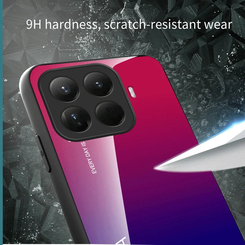 Hard Tempered Glass Case For Xiaomi 17T Pro Mi 17T 5G Protective Cover Gradien Color Pattern Back Shell Fundas