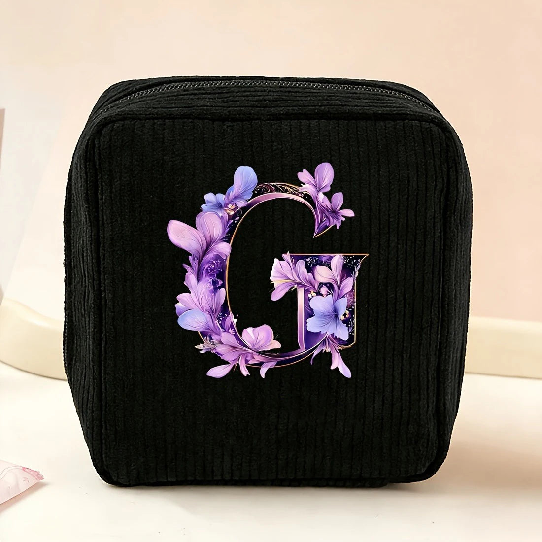 New Fashionable Purple Letter-Patterned Sanitary Napkin Storage Bag, Multifunctional Portable Travel and Daily Storage Bag, Ideal Gift Choice for Girls