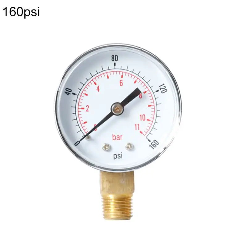 Y50 Pressure Gauge 52mm 1/4 BSPT Vertical 15,30,60,100,150,300 PSI for Mining/Home Heating/Home Pressure Measurement