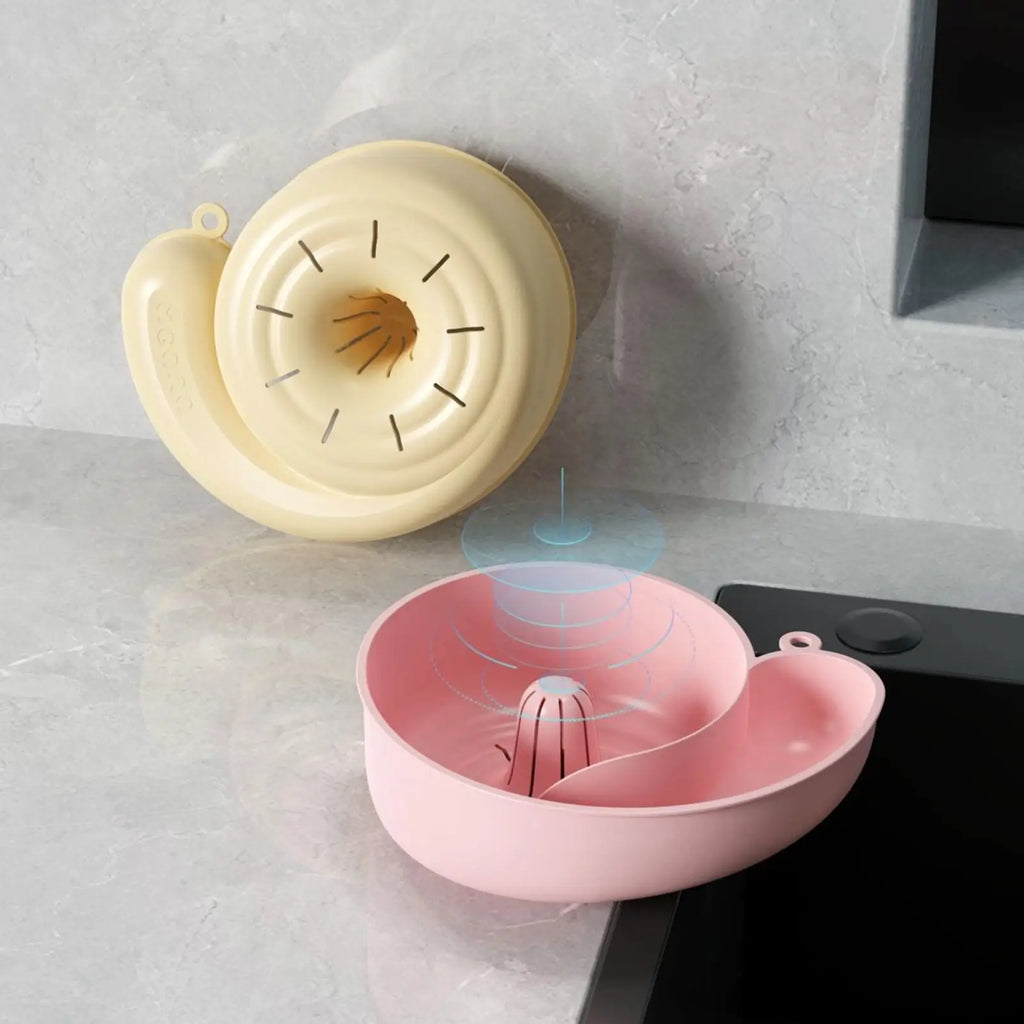 Snail Shape Fruit Drainer Basket Creative Automatic Rotation Clean Vegetable Washing Basin Kitchen Drain Basket Food Container