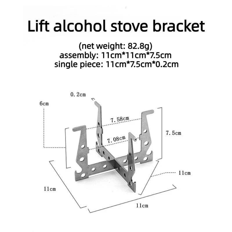 Detachable Stainless Steel Cross Stove Stand Split Type Alcohol Stove Base Bracket Outdoor Camping Accessories