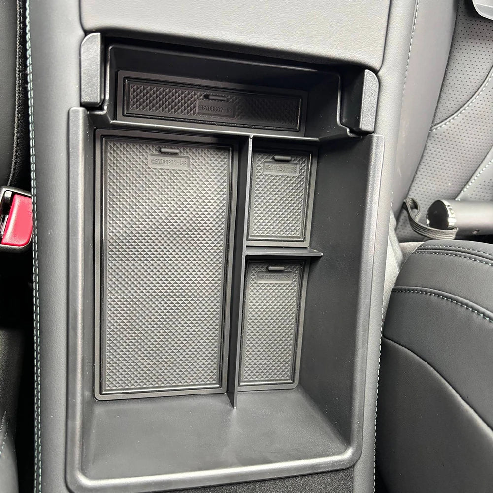 For BYD Sealion 7 2024-2026 Armrest Storage Box Cup Holder Central Control Storage Box Black Car Interior Storage Accessories