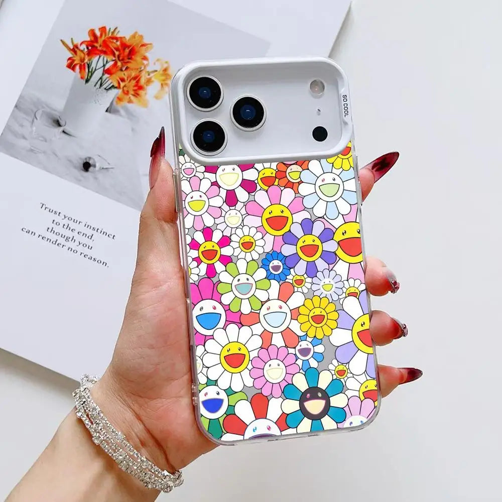 T-TakaShis M-MuraKAmis Phone Case For iPhone 17 16 15 14 13 12 11 Pro Max Air Matte Laser Aurora Shockproof Funda
