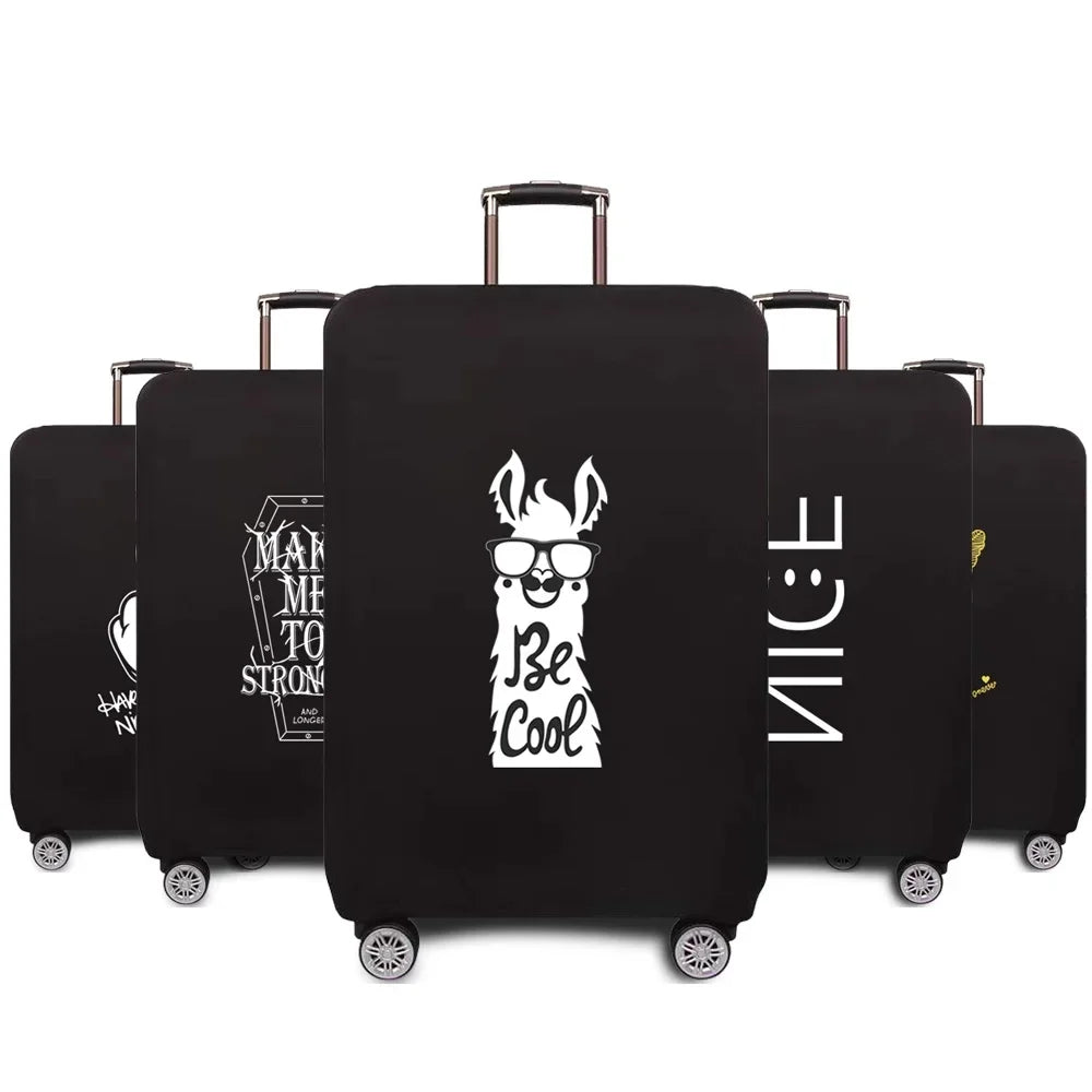 Travel Accessories Luggage Case Suitcase Dust Protective Cover 18-28 Inch Whitepicture Pattern Series Trolley Case Elastic Cover
