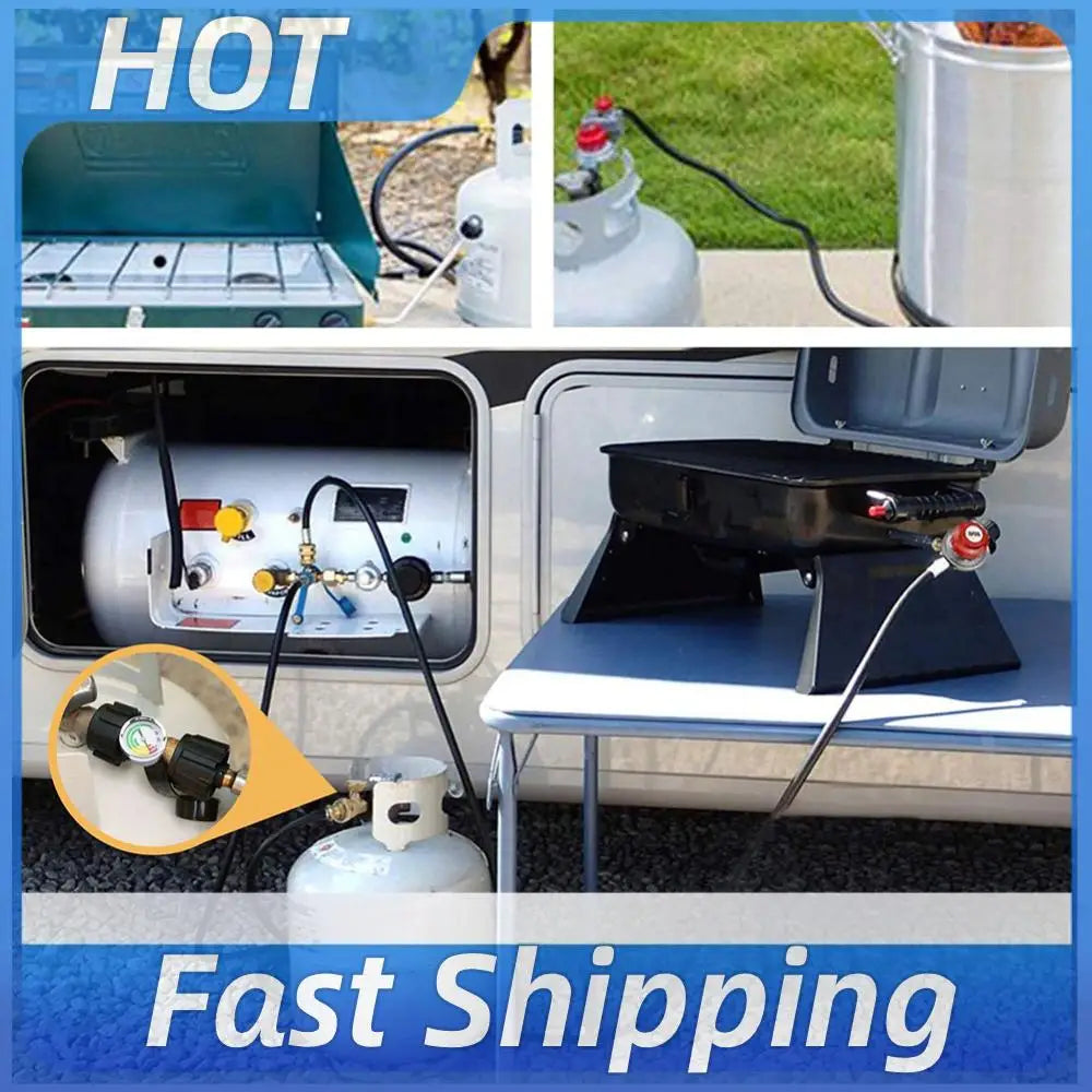 Propane Tank Gauge Level Indicator Leak Detector Gas Pressure Meter QCC1/Type 1 for RV Camper Cylinder BBQ Gas Grill
