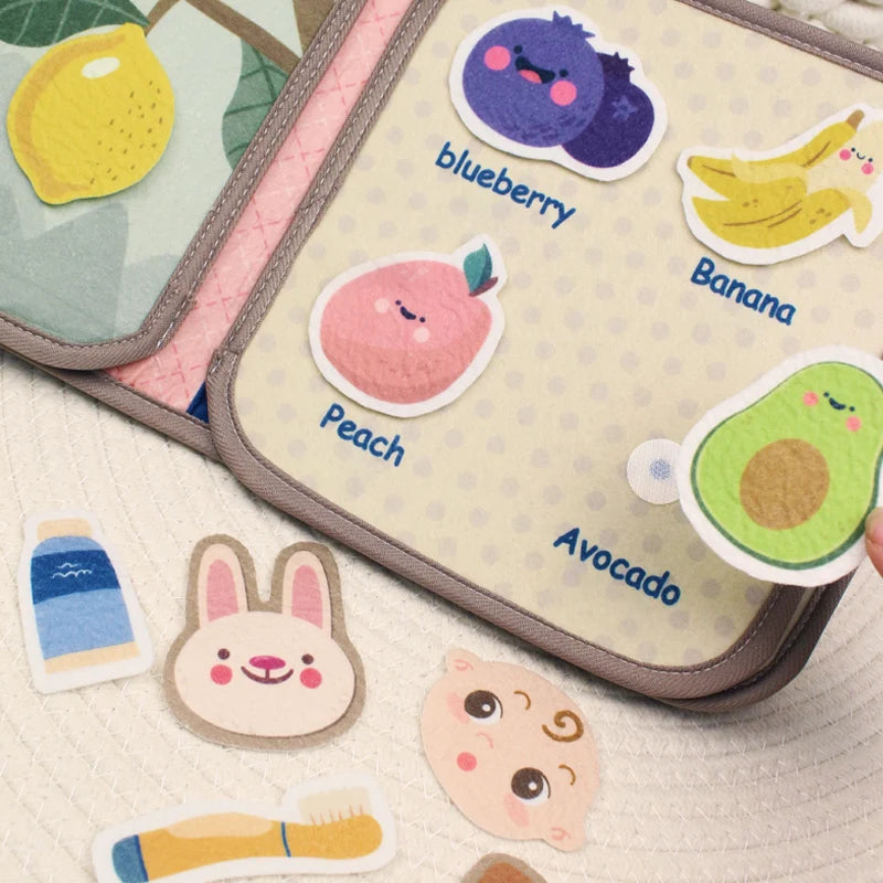 1PCS Soft Baby Book Montessori early education quiet cloth book Learning Toys for Babies 0-6 Months and Up Enlightenment Puzzle