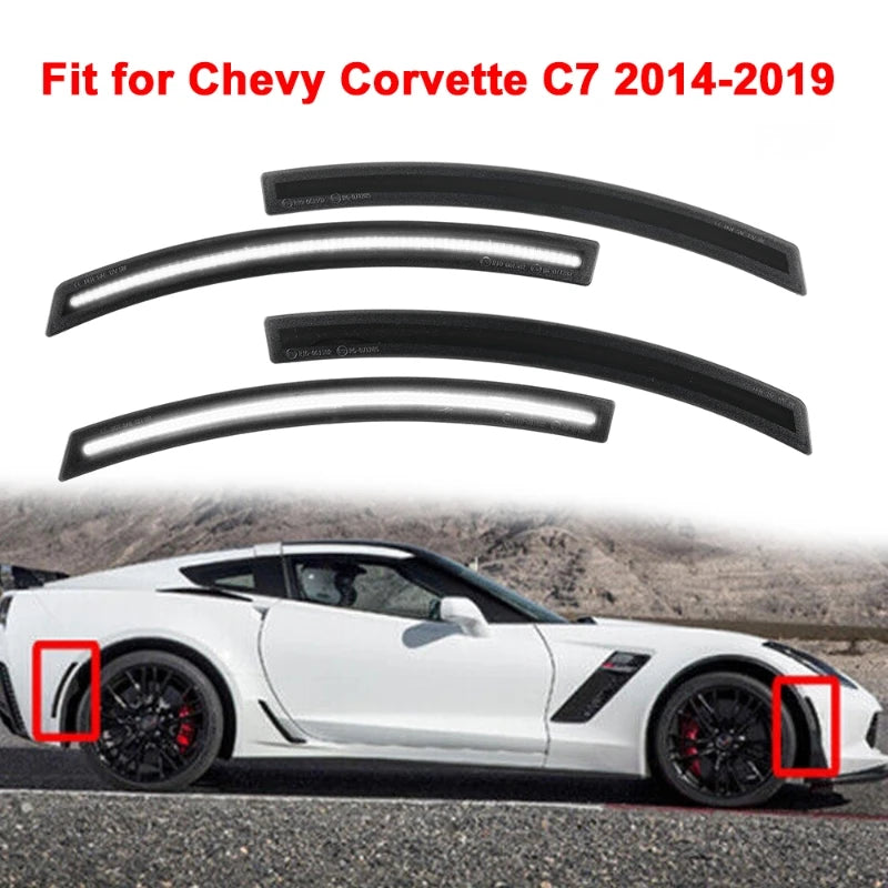 4pcs/set Smoked Lens LED Front and Rear Side Marker Lights for Chevy Corvette C7 2014-2019