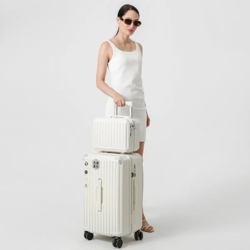 Combination Travel Suitcase Set Large-Capacity Durable Luggage With Cup Holder USB Charging Adapter Rolling Wheel Suit Case