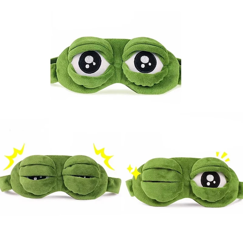 Frog shaped eye mask Party game funny eye mask Cartoon Plush Trendy Hair Accessories Soft Portable Blindfold Travel Eyepatch