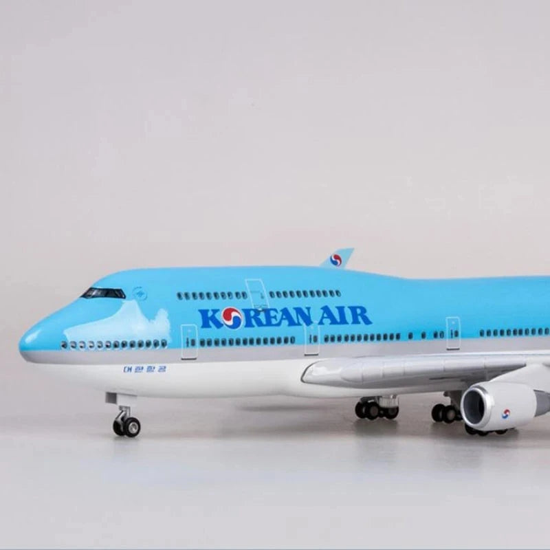 47cm Korean Airline B747 Planes Model 1:150 Scale Resin Diecast Aircraft Model Airplane W Light & Wheel(Touch Or Sound Control)