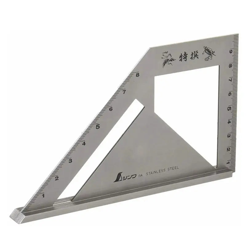 SHINWA MAGTOTO 45 Degree 90 Degree Angle Ruler Stainless Steel Protractor Gauge For Carpenter Measuring Woodworking Tools