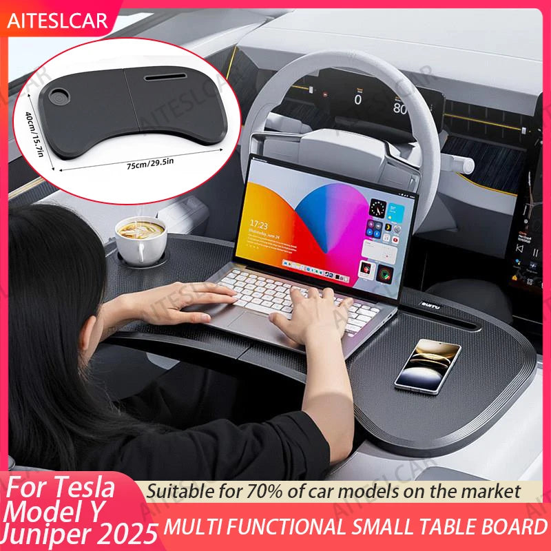 For Tesla Car Table Holder Steering Wheel Car Laptop Computer Desk Mount Stand Table Eat Work Cart Drink Food Coffee Goods Holde