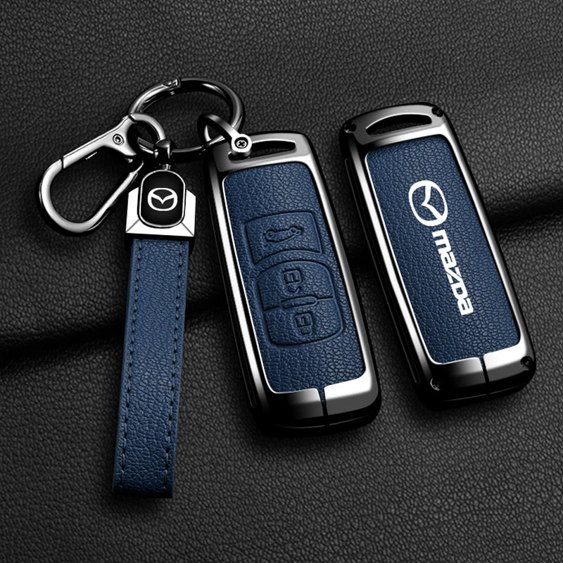 Zinc Alloy Car Key Holder for Mazda Axela Atenza 3 2 6 CX3 CX5 CX30 CX8 CX9 MX5 RX7 RX8 SKYACTIV Remote Protector Car Key Cover