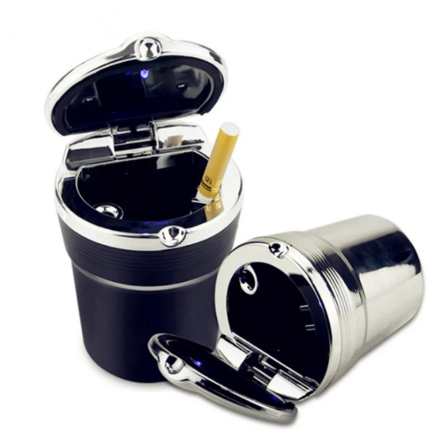 Car Ashtray Car Garbag Can with Led Light with Cover Creative Personality Covered Car Inside The Car Multi-function Car Supplie