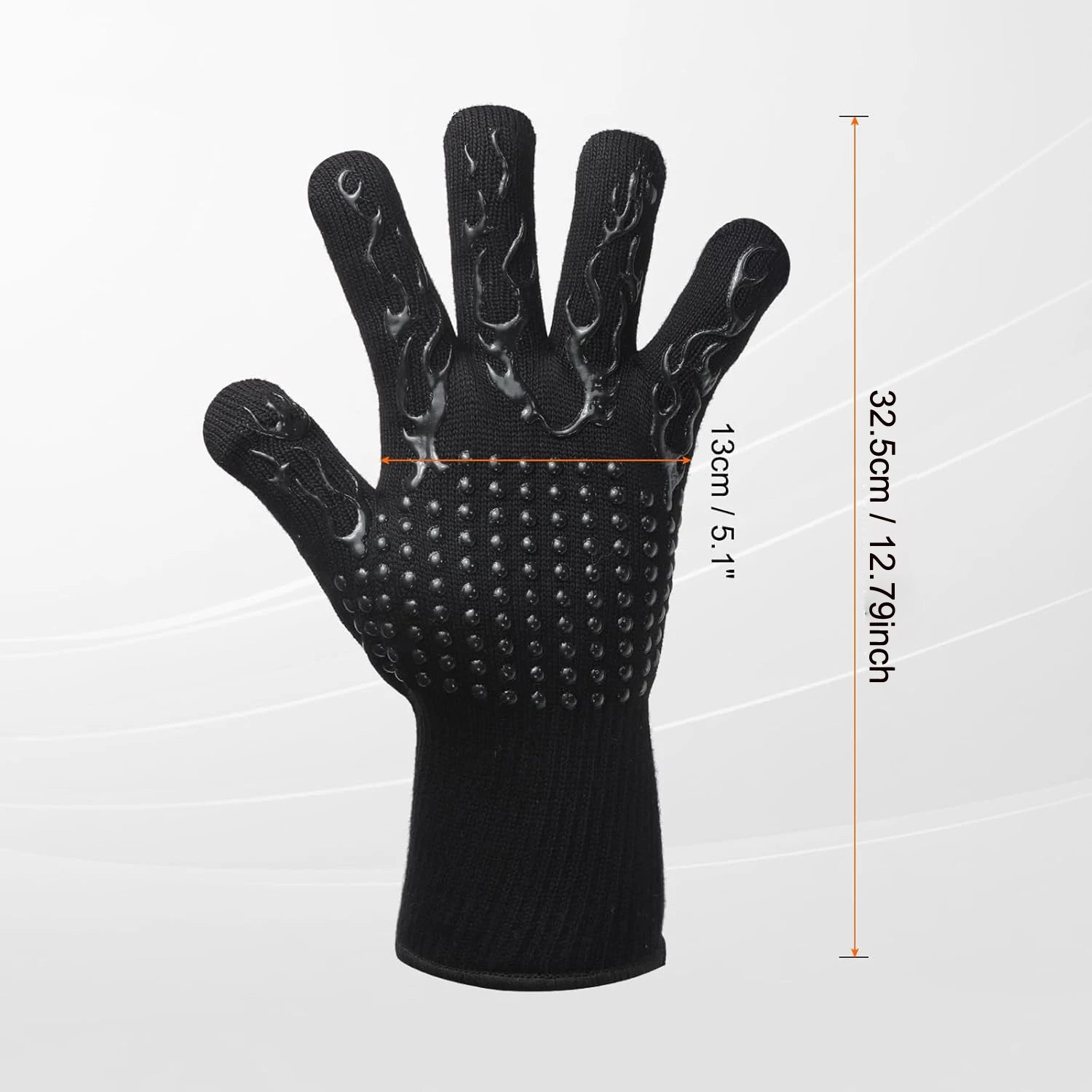 BBQ Gloves 1472℉ Heat Resistant Oven Gloves Silicone Non-Slip Kitchen Oven Mitts for Smoker, Barbecue, Baking, Cooking, Grilling
