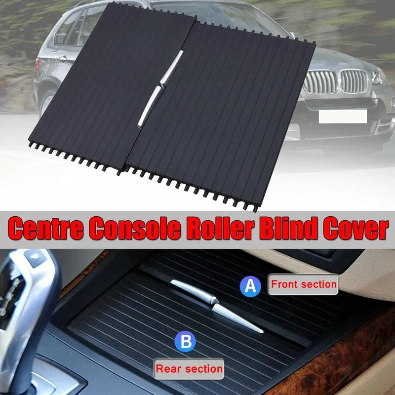 Car Front Rear Center Console Drink Cup Holder Cover Trim Zipper Rolling Curtain For BMW X5 X6 E70 E71 E72 2007-2014 51166954943