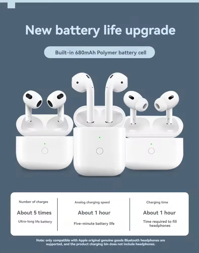 Replacement For AirPod Pro1 2 Charging Case  with AirPods 4st&2nd Generation Wireless Charging box Bluetooth Pairing For Apple 3