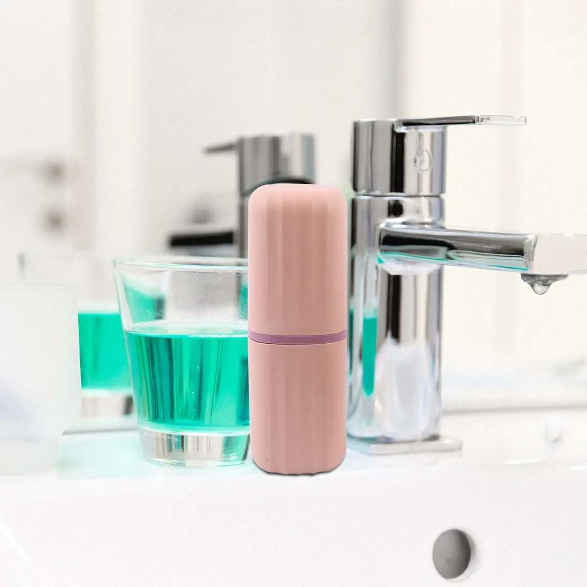 2Pcs Toothbrush Storage Box Plastic Tooth-Brushing Cup for Travel Bathroom Supplies Organized Toiletry Container Space Saving