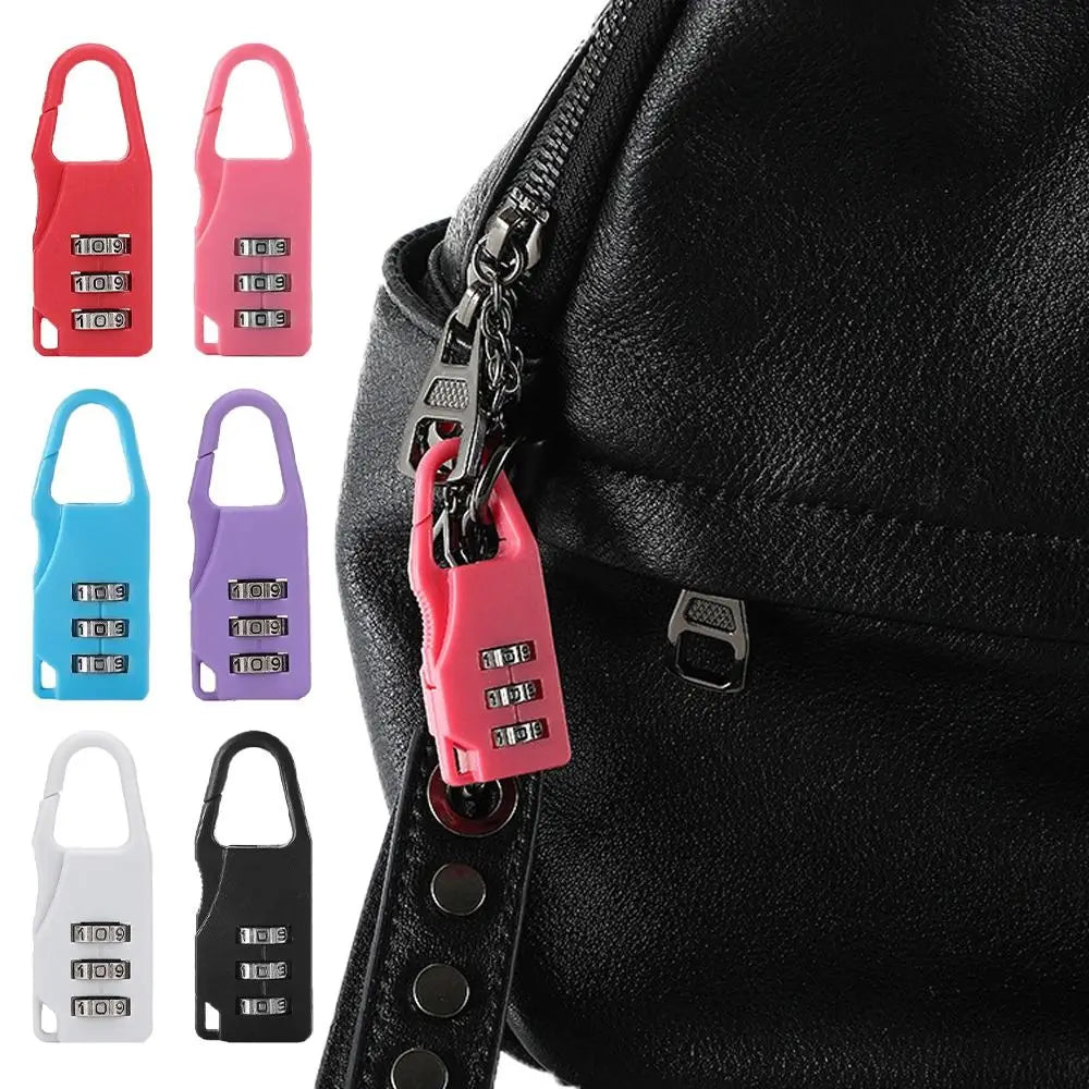 Digit Suitcase Combination Lock Anti-theft 3 Dial Digit Mini Combination Padlock Plastic Safty Bag Combination Padlock