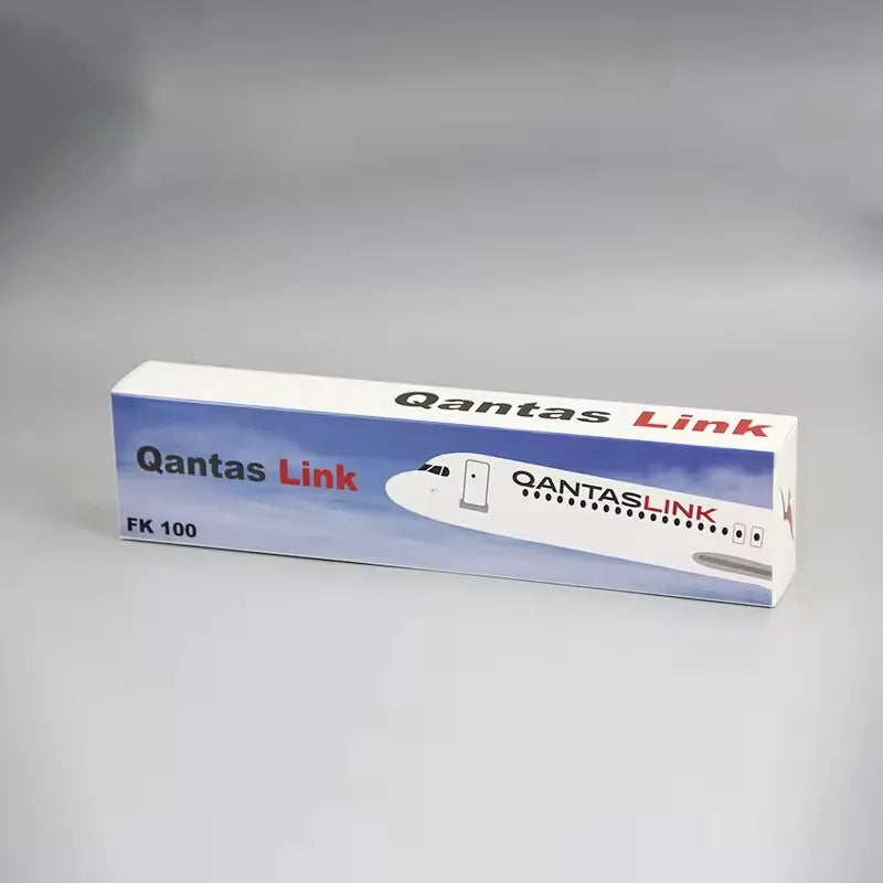 New 1:100 Scale Fokker FK-100 QANTAS Airlines Airplane Model Toy Aircraft Plane With Stand Collection Display GIfts Fans