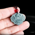 Burmese Jadeite Lotus Pendant Necklace Fashion Accessories Carved Amulet Burmese Jade Natural Gemstone Real Jewelry Talismans