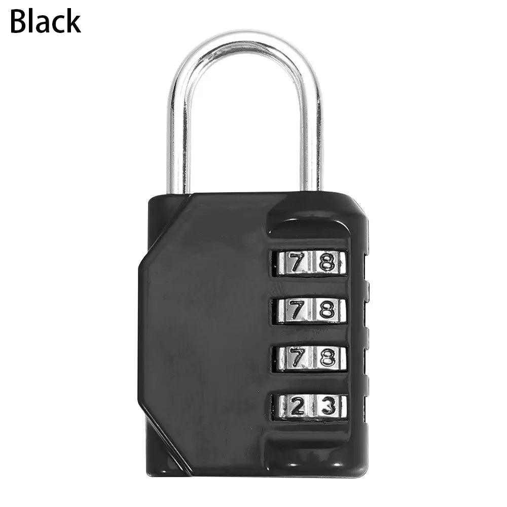 Rust-proof Metal Code Lock Resettable Padlock Travel Accessories 4 Dial Digit Password Lock
