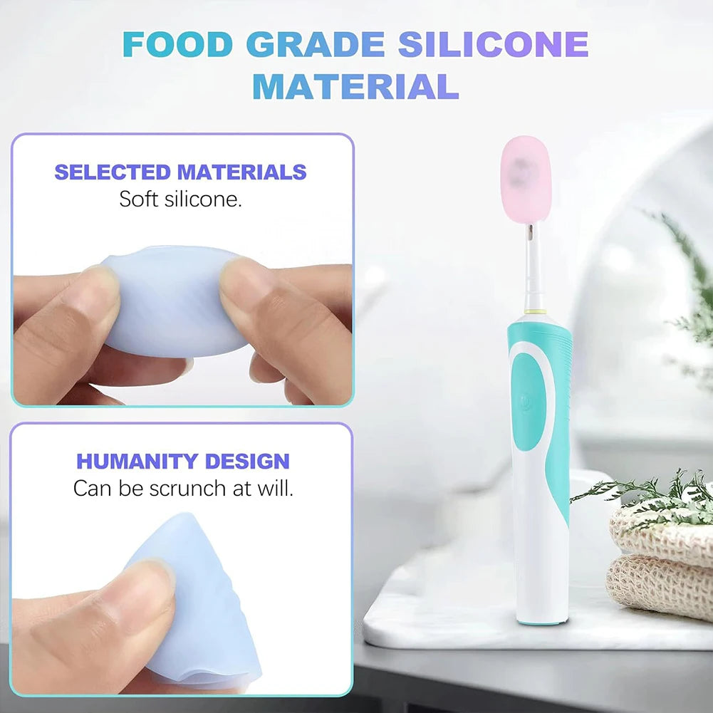 6Pcs Silicone Toothbrush Covers  Toothbrush Caps Reusable Toothbrush Covers Caps for Electric & Manual Toothbrush Heads