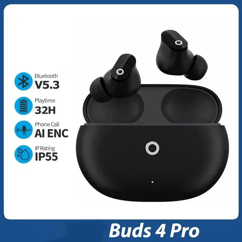 Buds 4 Pro Wireless Earbuds Bluetooth Earphones Noise Reduction Headphones HiFI Stereo Sound Built-in Mic Headset