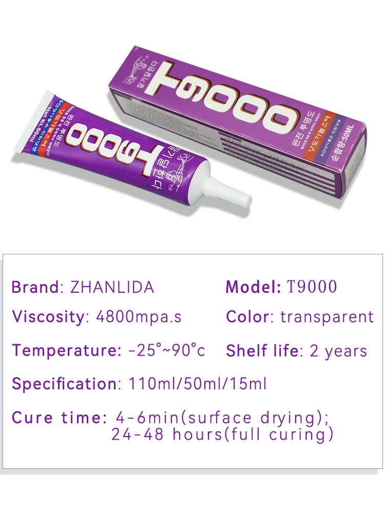 2pc Glue Mobile Screen t9000 Suer Strong Adhesive 15ml 50ml 110ml for Handmade Jewelry Acrylic Diamond  Fabric Textile Rhinesone
