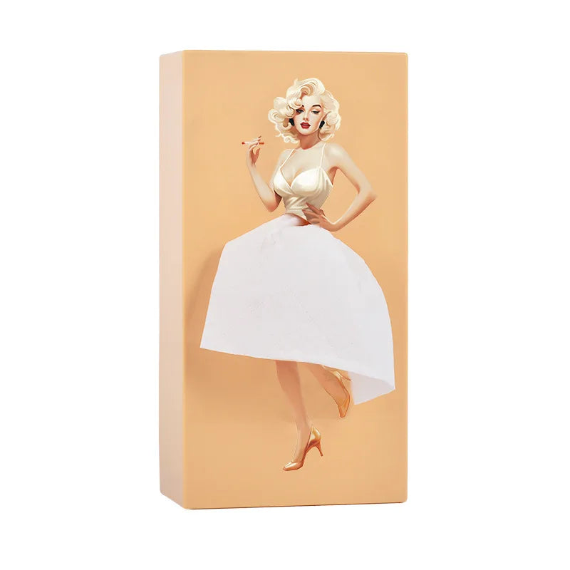 Luxurious Tabletop Decorative Piece - Anime Girl Tissue Dispenser with Elegant Fluffy Skirt Tissue Box  Car Tissue Holder