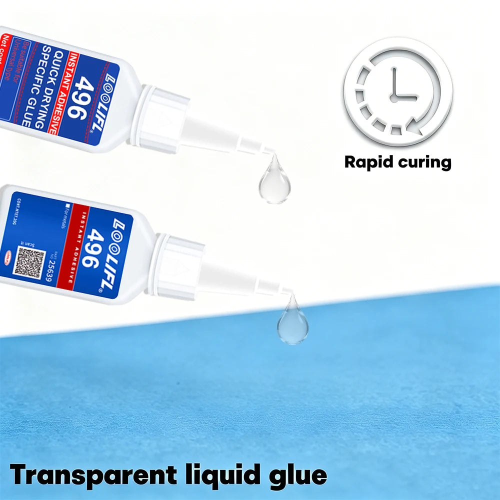Loolifl Instant Adhesive Industrial Super Glue Quick Dry Strong Bond for Metal Plastic Rubber Wood Ceramic Universal Repair Glue