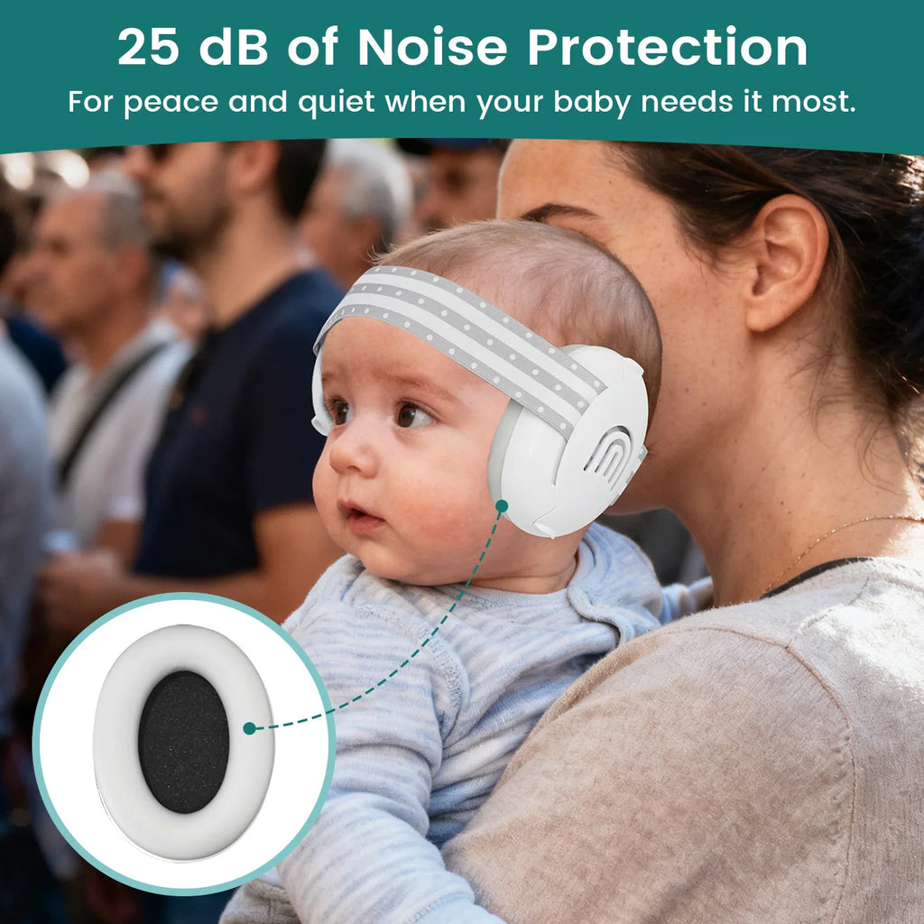 Ear Muffs for Infants with Elastic Headband, Baby Earmuffs Ideal for Flights, Baby Ear Noise Reduction Earmuffs - Baby Headphone