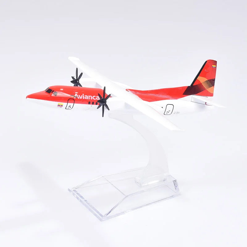 JASON TUTU Plane Model Airplane FK-50 16cm ATR-600 Aircraft Model Diecast Metal Airplanes 1:400 scale Planes
