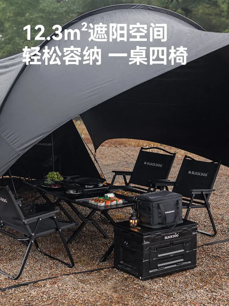 Outdoor Camping Pop Up Tent with Black Coating, Instant Setup UV Protection Sun Shelter Tent