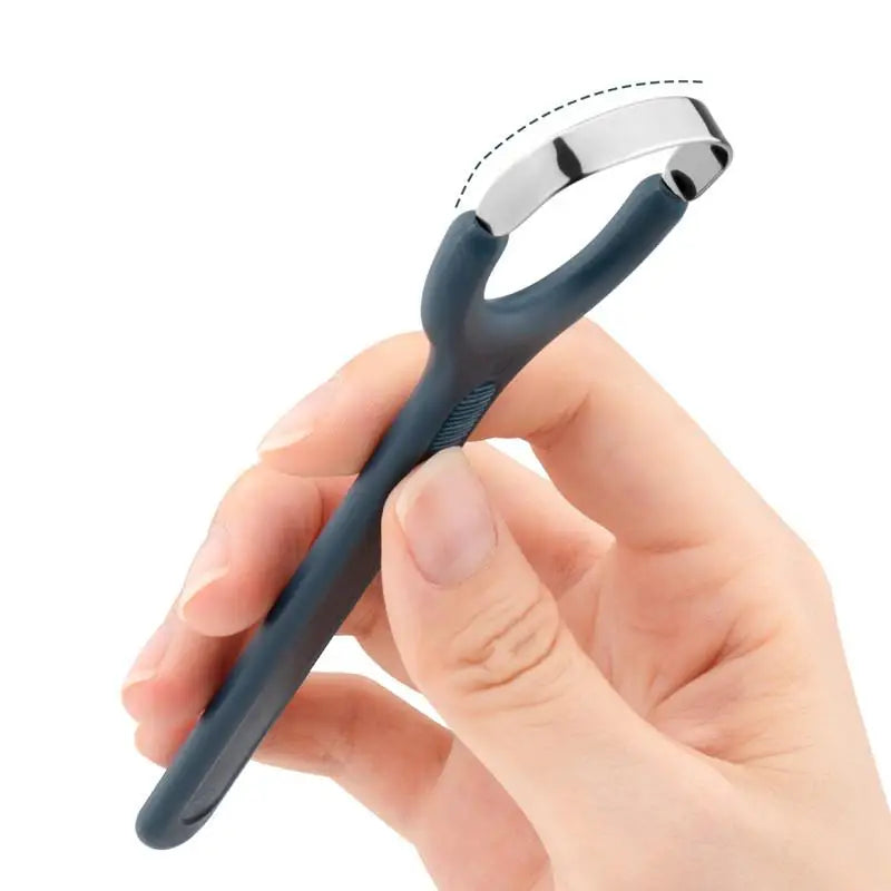 1PCS Stainless Steel Tongue Scraper Fresh Breath Cleaning Coated Tongue Toothbrush Oral Hygiene Metal Tongue Scraper