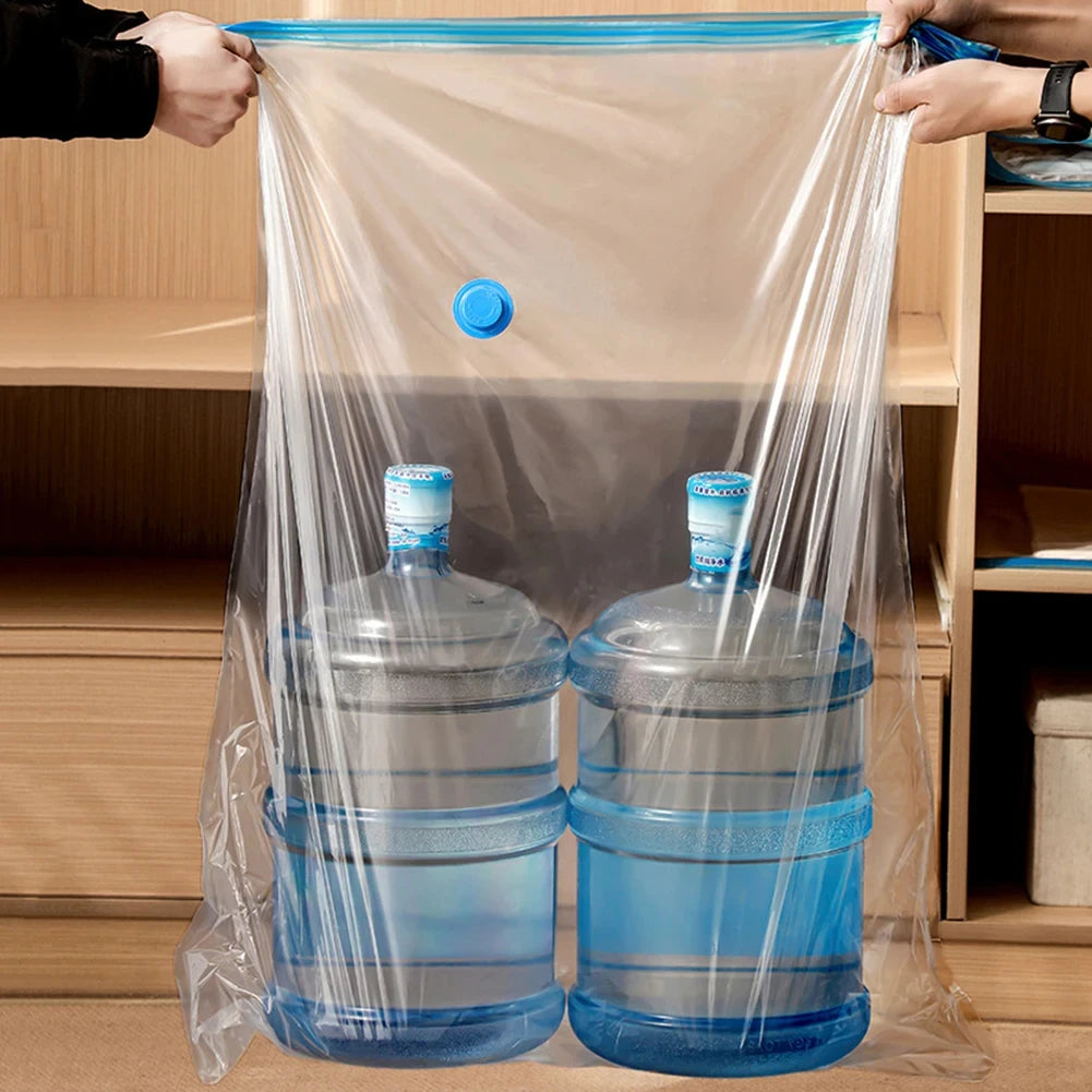 4pcs Reusable Vacuum Bags Transparent Folding Compressed Space Saving Vacuum Bag for Clothes Large Travel Container