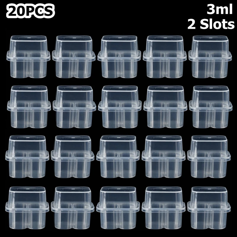 3/5/7/10ML Vial Storage Box 2/10/24 Grids Peptide Freezer Tube Container Refrigerator Organizer Plastic 3ml Vial Box Stackable