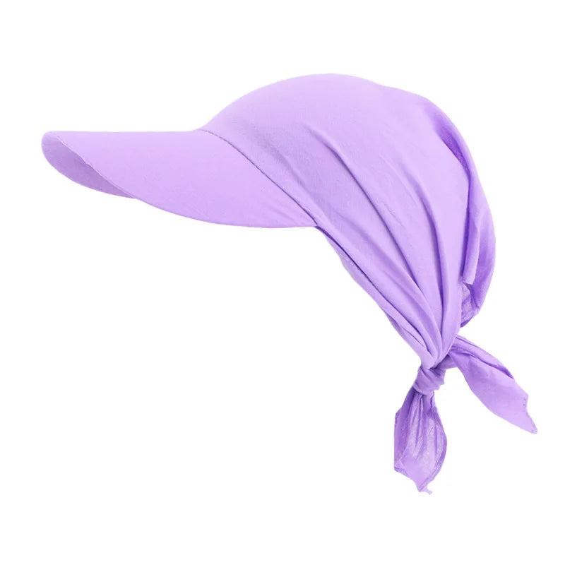 Summer Bandana Breathable UV Protection Cycling Turban With Brim Men Women Outdoor Sunscreen Fishing Headscarf Beach Sun Hat