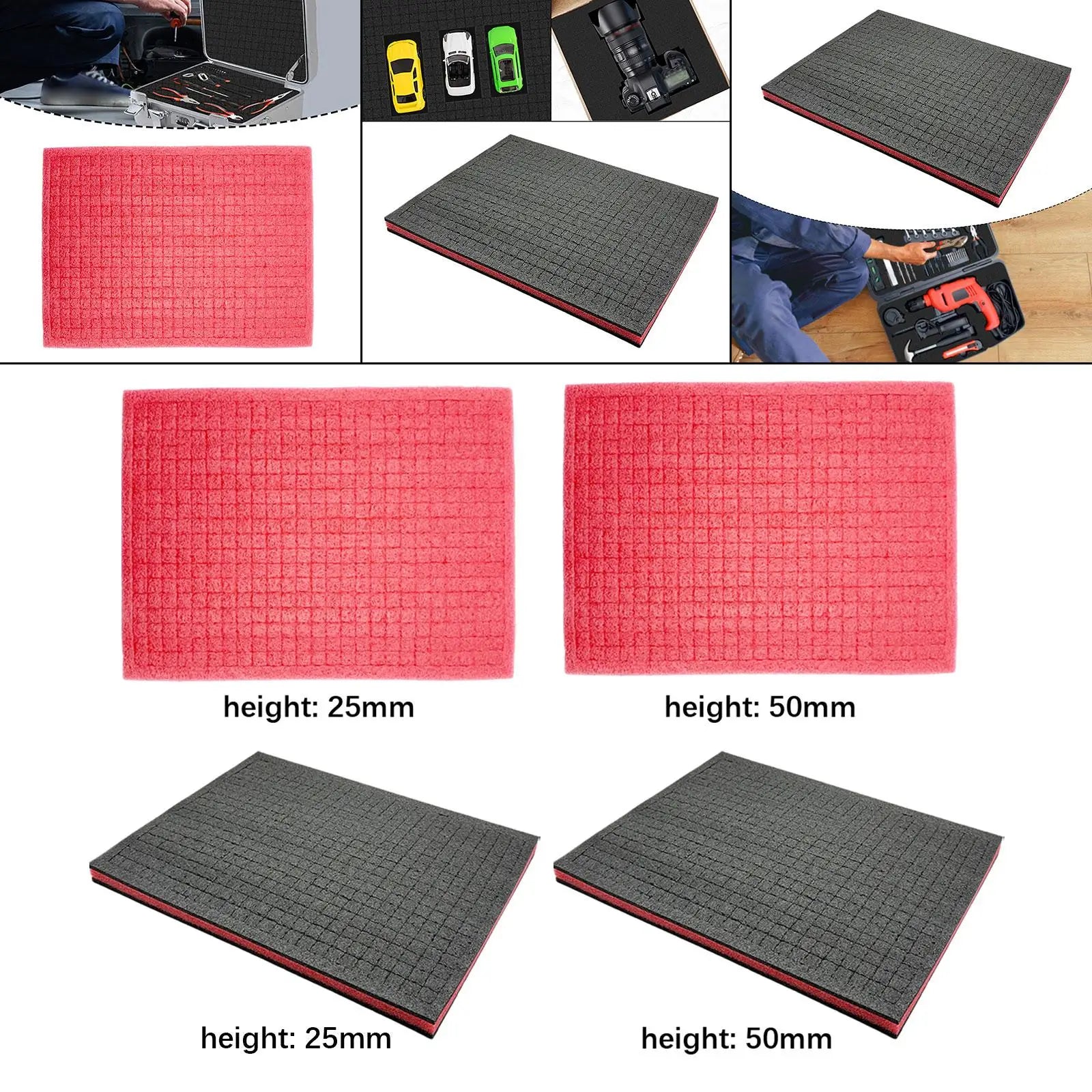 Tool Box Foam Universal 15.75x11.81inch Shadow Insert Cushion Liner Sheet for Jewelry Drawer Transporting Game Boxes Crafts