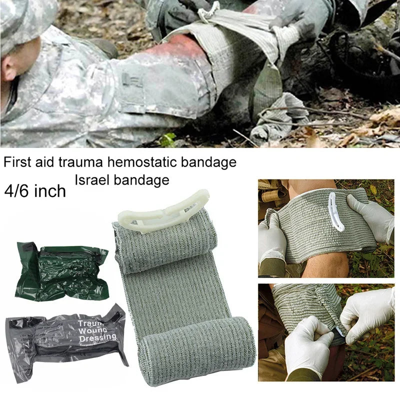 Outdoor Emergency Trauma Kit Compression Tourniquet Sterile Medical Dressing Roll Bandage First Aid Supplies