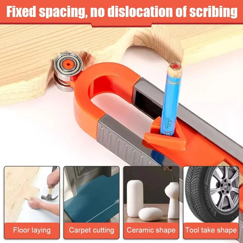 New 1PC Profile Scribing Ruler Contour Gauge with Lock Adjustable Locking Precise Woodworking Measuring Gauge Profile Duplicator