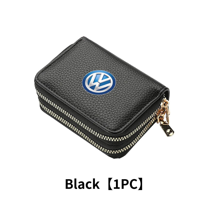 Cup Holders Car Credit Card Wallet Holder Zipper Coin Purse Pocket Accessories For Volkswagen VW Passat Golf Tiguan Scirocco Jet