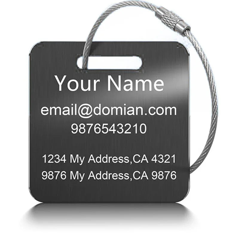 Custom Text Durable Luggage Tag Personalized Engraving Backpacks Suitcases Tag Perfect Gift for Valentine'S Day Trave Bag Tags