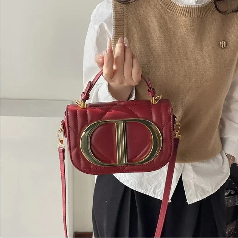 Stylish Designer Diaper Bag Women's Leather Tote Luxury Crossbody Bag Vintage Minimalist Large Capacity Elegant Fashion