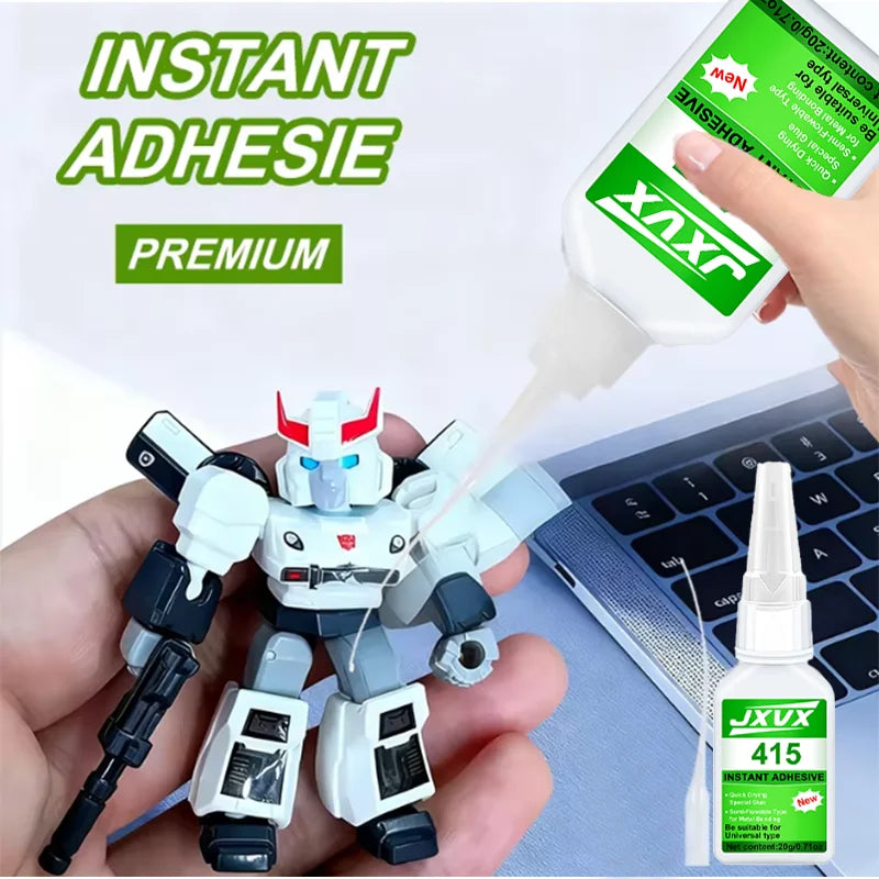 JXVX 1-5PCs 495 Super Glue Strong Fast Drying Instant adhesive - Universal Cyanoacrylate Glue Mighty Instant Glue for Resin Ceramic Metal Glass Liquid Glue Tool Includes dispenser,20g.