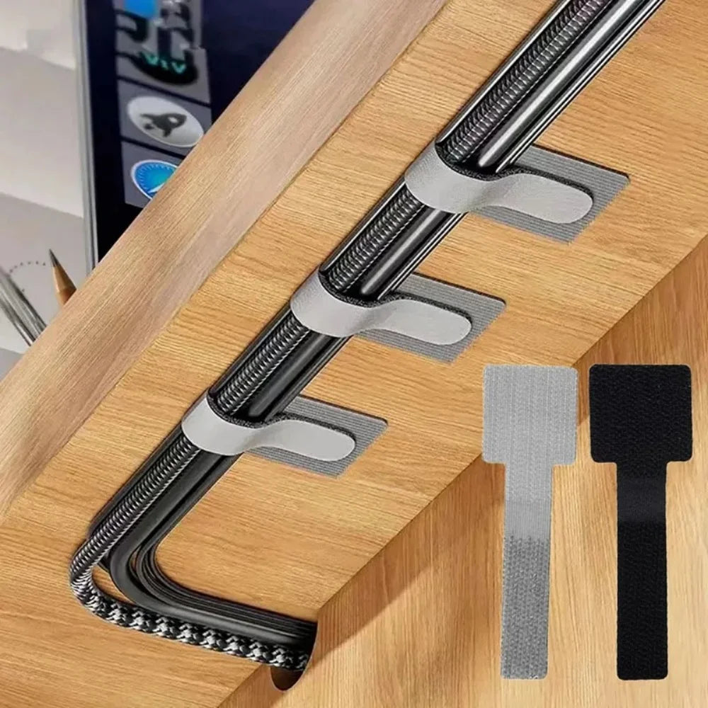 10/20Pcs Self Adhesive Reusable Cable Ties Wire Organizer Storage Stand Mouse Earphone Data Cord  Desktop Tidy Management Winder