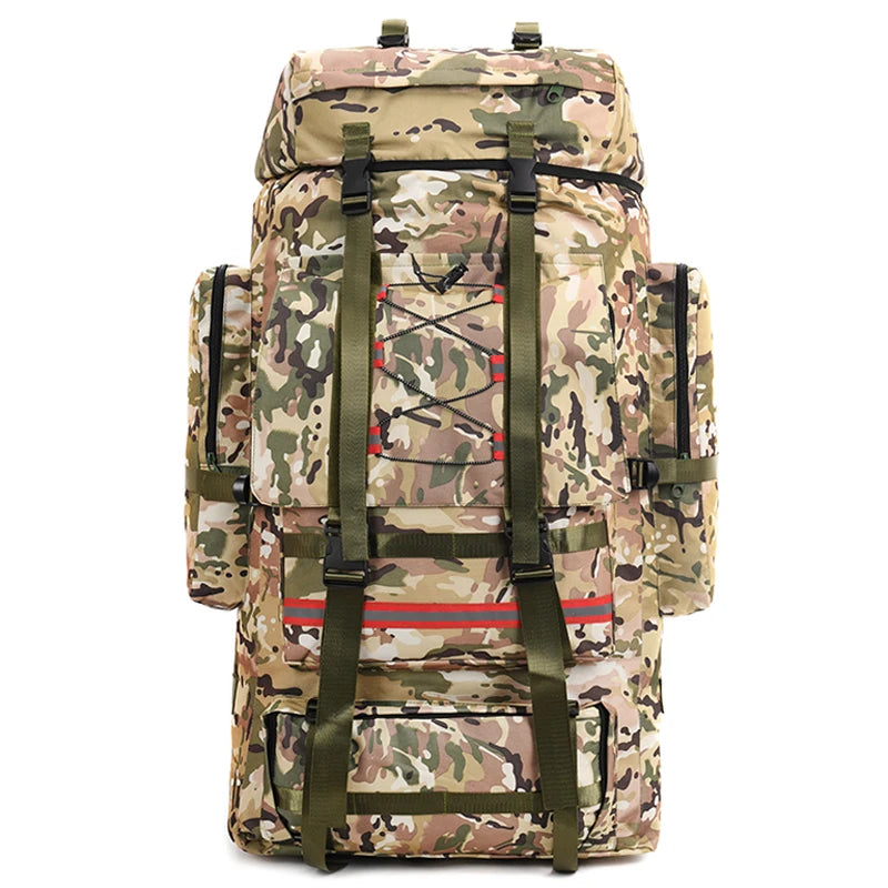 130L Hiking Camping Backpack Travel Large Luggage Bag Trekking Outdoor Sports Pack Molle Trekking Rucksack with Reflective Strip