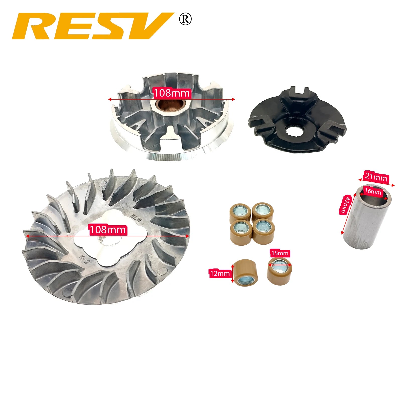 RESV for Yamaha ZY100 JOG100 RS100 RSZ100 BWS100 Variator Drive Face Pulley Assy. Modified Upgraded High Performance Racing