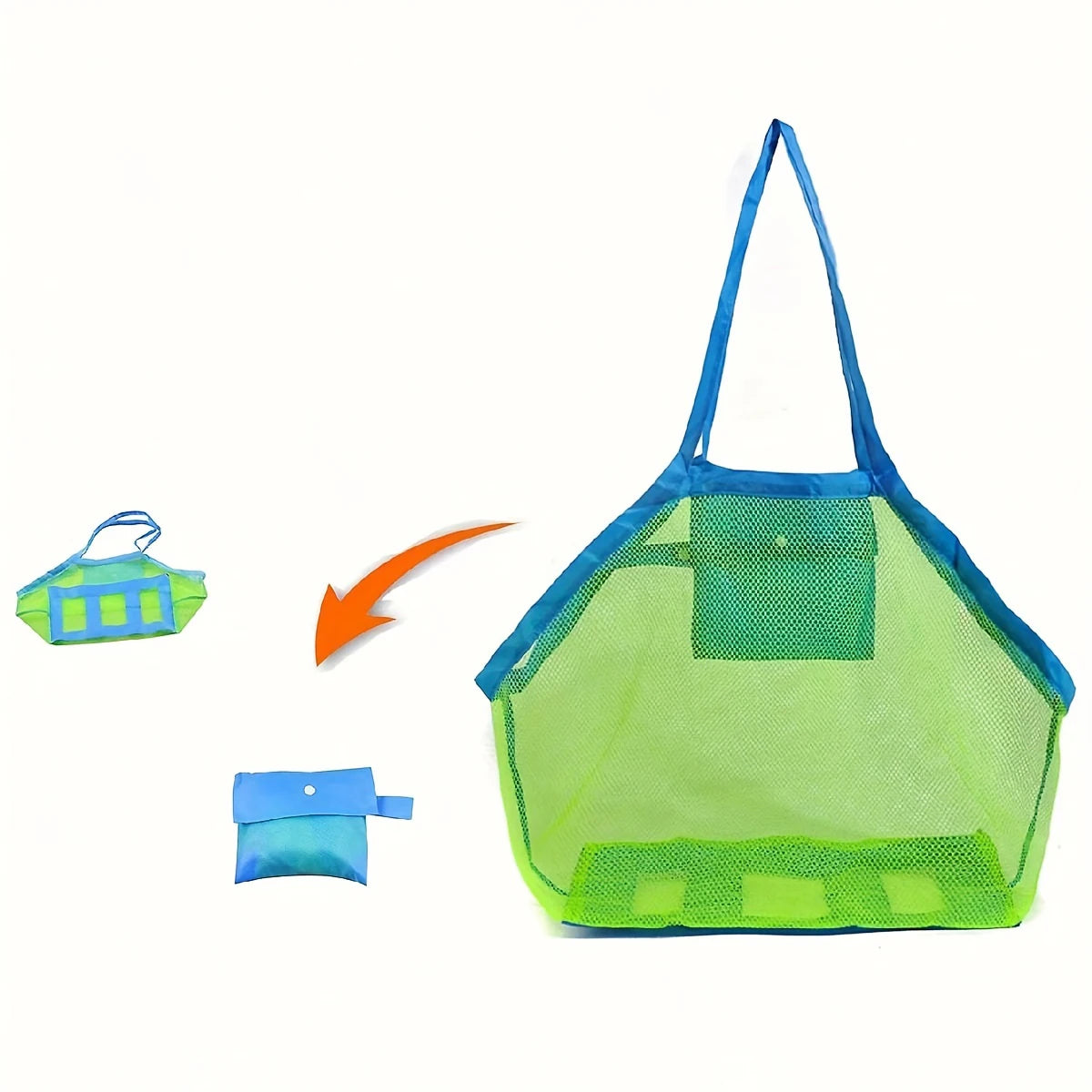 1Pc Multicolor Large Mesh Beach Bag, Sand-Away Portable Tote with Convenient Hanging Hole, Breathable Foldable Storage Bag